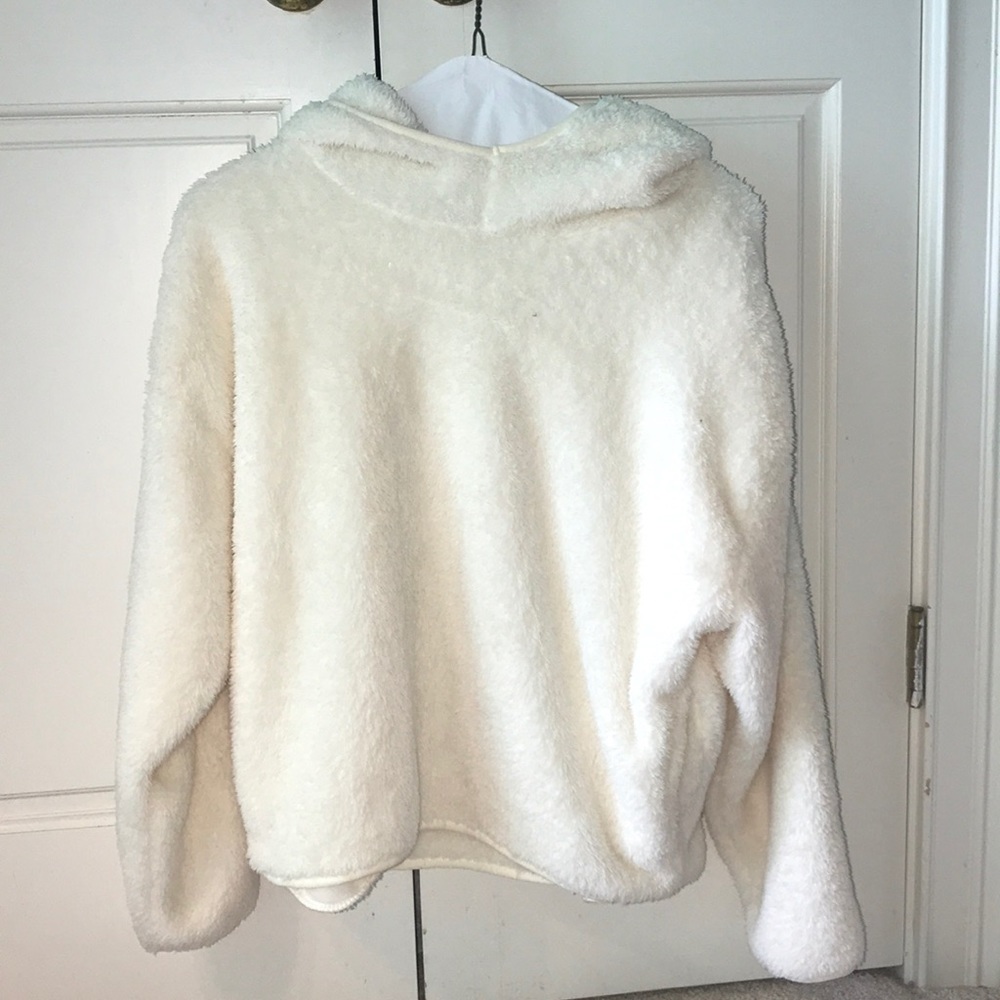 Forever 21 Cream Sherpa Pullover Hoodie